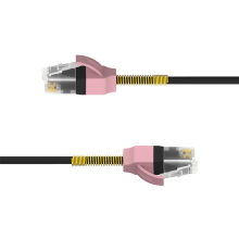 Spring-Protect Strain Relief Patented Slim 30AWG Cat6a Patch Cable Dual Color Molded Boot